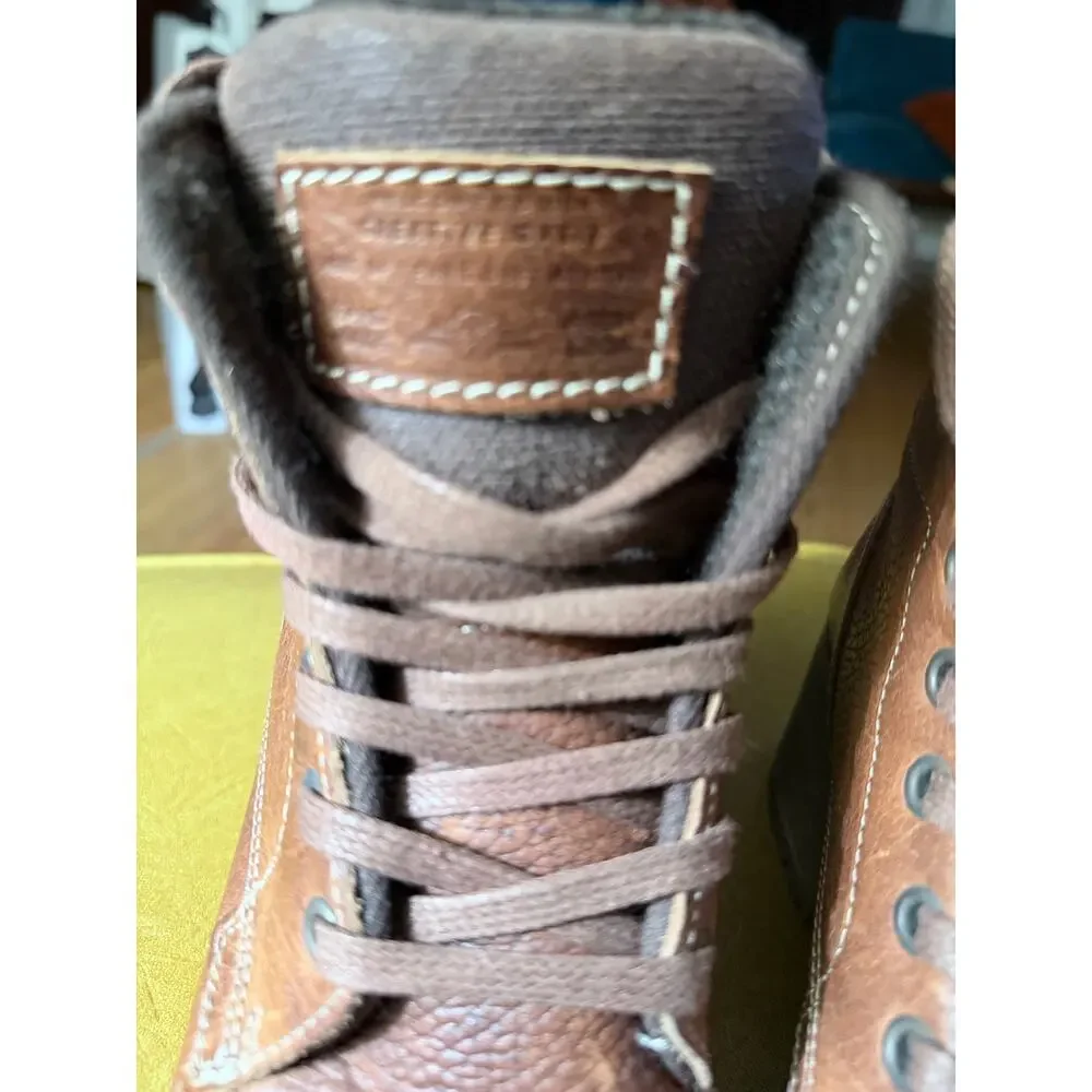 Bullboxer Brown Lace Up Heeled Ankle Boots Lug Sole Size 39